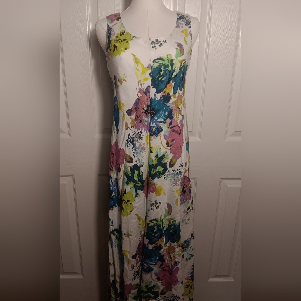 Grace Elements Multicolor Floral High-low Sleeveless Midi Dress